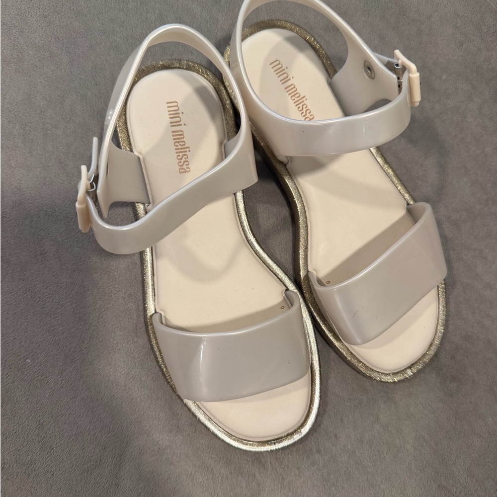 Mini Melissa girls pearl/gold Sandals